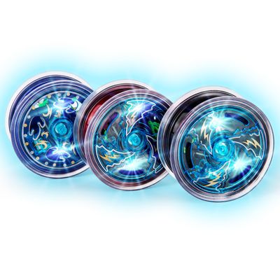 ArtCreativity Light Up Metal Yoyos for Kids, Set of 3, Classic Yo-Yo Toys with Flashing LEDs, Light-Up Birthday Party Favors, Goodie Bag Fillers, Holiday Stocking Stuffers, Classroom Prizes