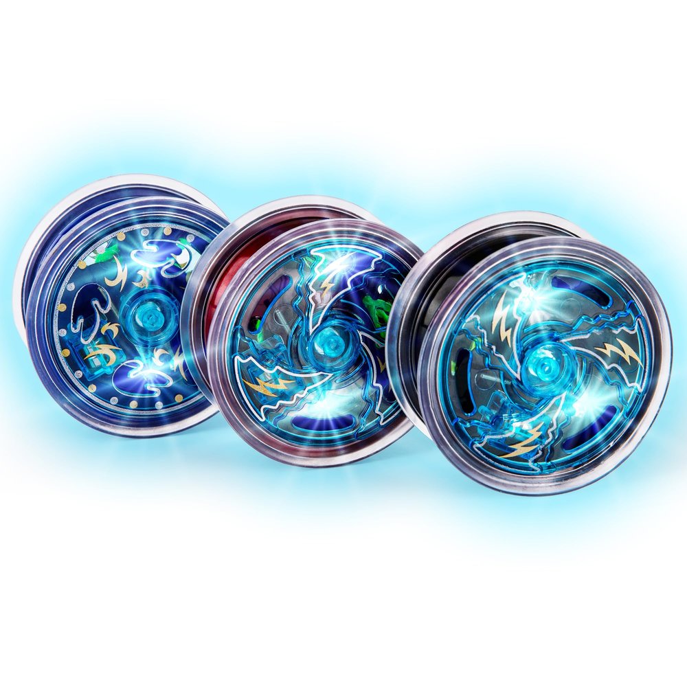 ArtCreativity Light Up Metal Yoyos for Kids, Set of 3, Classic Yo-Yo Toys with Flashing LEDs, Light-Up Birthday Party Favors, Goodie Bag Fillers, Holiday Stocking Stuffers, Classroom Prizes