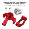 HobbyPark Aluminum Caster Blocks (c-hubs) & Steering Block Front Knuckles for Traxxas 1/18 LaTrax Teton Desert Prerunner Rally, Replace Parts 7532 (Red) view 3