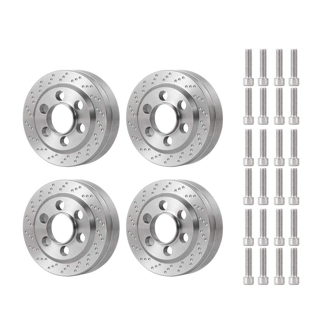4Pcs Stainless Steel Internal Wheel Weights 60g Counterweight for 1/10 SCX10 RC Crawler 1.9" Beadlock Wheels Balance Weights
