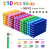 Veatree 160pcs Building Blocks Toys, 2.3" Magnetic Sticks and Non-Magnetic Balls Set, 3D STEM Game for Kids and Adults With Storage Bag view 3