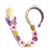 Tatibana Princess Dress up Wigs, Princess Rapunzel Long Braided Wig Headbands with Tiara Flowers Adorn for Girls Costume Accessories, 29 Inch view 1