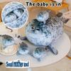 19.6Inch Chubby Blob Seal Pillow CuteSeal Plush with 4 Baby Seal Plushies in Her Tummy Soft Stuffed Cotton Plush Animal Toy Gift for Kids view 2