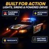 Liberty Imports Motorized Police Cruiser Kids Toy Cop Car Electric Model Rush & Rescue Vehicle 1/16 Scale with Button Activated Forward Reverse Motion, Siren Sounds and Flashing Lights view 2