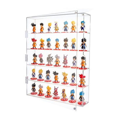AITEE Acrylic Display Case, Display Cabinet for Mini Funko Pop Figures, Dust-Proof Clear Wall Mounted or Desktop 5 Layer Storage Mini Toys/Rock Stone, Each Compartment: 15 7/10L x 3 2/5W x3 4/5H