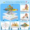 OCATO Kids Activity Table Toddlers Kids Table and Chair Set with 152Pcs Large Marble Run Building Blocks All in One Kid Play Water Tables Sand Tables, STEM Toys for Boys Girls 3 4 5 6 Year Old view 2