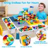 OCATO Kids Activity Table Toddlers Kids Table and Chair Set with 152Pcs Large Marble Run Building Blocks All in One Kid Play Water Tables Sand Tables, STEM Toys for Boys Girls 3 4 5 6 Year Old view 3