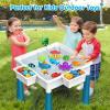 OCATO Kids Activity Table Toddlers Kids Table and Chair Set with 152Pcs Large Marble Run Building Blocks All in One Kid Play Water Tables Sand Tables, STEM Toys for Boys Girls 3 4 5 6 Year Old view 4