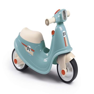 Smoby Porteur Scooter Bleu - Pour Bb de 18 Mois - Coffre a jouets Sous le Siege - L?64,5 x l34 x H47,5 cm