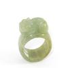 0.8"(20.5mm) Nature China Certified Grade A Jadeite Jade Fortune Pixiu Fine Carved Ring 6276 view 2