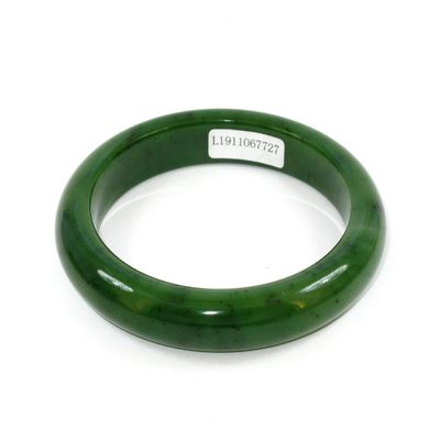 2.3" China Certified Nature Hetian Nephrite Jade Women's Green Bangle Bracelet 7727