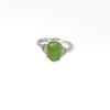 100% Nature Hetian Green Nephrite Jade with Cat Eyes 925S Women's Ring 3175 view 1