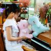 VHYHCY Cute Dinosaur Plush Toys, Fat Dinosaur Stuffed Dolls, Soft Animal Dino Plushie, Birthday Gifts for Kids Girls Boys Blue 12 inch view 3