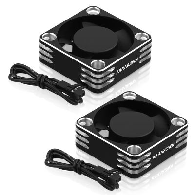2Pack RC Car Motor Cooling Fan Heatsink 28000RPM Brushless ESC Cooling Fan for RC Car 1/8 1/10 540 550 Motor (Black+Silver)