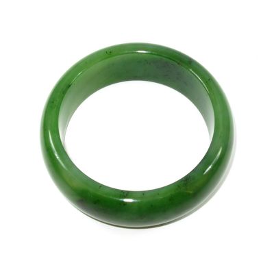 2.3" China Certified Nature Hetian Nephrite Jade Women's Green Bangle Bracelet 7713