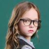 Boolavard Kids Nerd Glasses Clear Lens Geek Fake Eyeglasses for Girls Boys Eyewear Age 4-12 (White) view 2