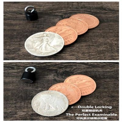 Bemagic007 Superior Scotch and Soda (Double Locking, Mexican Coin & Walking Liberty Half Dollar) - Magic Tricks, Stage Magic, Party Magic, Magic Prank.etc..