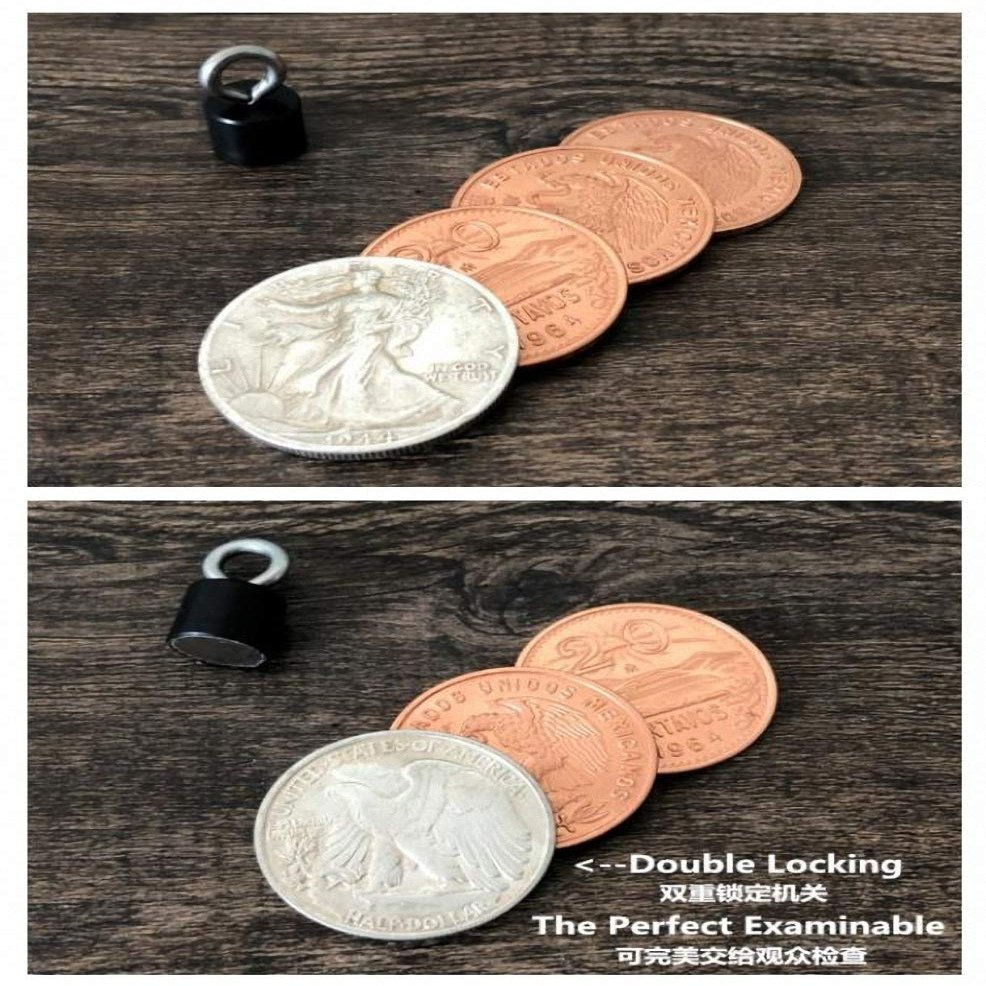 Bemagic007 Superior Scotch and Soda (Double Locking, Mexican Coin & Walking Liberty Half Dollar) - Magic Tricks, Stage Magic, Party Magic, Magic Prank.etc..