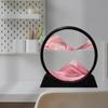 Aoderun Moving Sand Art Picture Round Glass 3D Deep Sea Sandscape in Motion Display Flowing Sand Frame Relaxing Desktop Home Office Work Decor (12", Pink) view 3