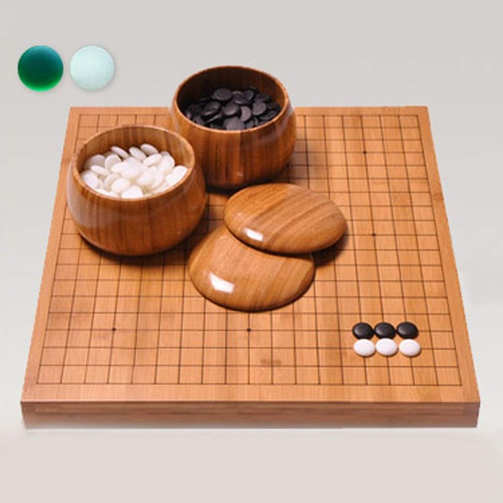 YXCKG 19 * 19 Grid Quality Wood Game Board of Go Game Set,Double Strategy Game, 361 Chess Pieces Logic Game,Entertainment Tools (Size : TYPE1)