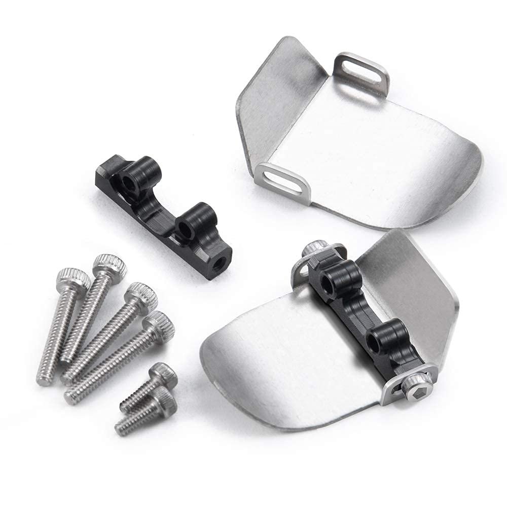 RC-Hub Metal Front&Rear Axle Protection Skid Plate for 1/24 Axial SCX24 90081 AXI00001 AXI00002 RC Crawler Car (Silver)