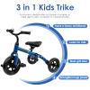 YGJT 3 in 1 Tricycle for Toddlers Age 2-5 Years Old, Folding Kids Balance Bikes with Adjustable Seat and Removable Pedal, Ride-on Toys for Infant, Gift for Baby Boys Girls Birthday(Blue) view 3
