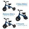 YGJT 3 in 1 Tricycle for Toddlers Age 2-5 Years Old, Folding Kids Balance Bikes with Adjustable Seat and Removable Pedal, Ride-on Toys for Infant, Gift for Baby Boys Girls Birthday(Blue) view 4