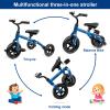 Ancaixin 3 in 1 Toddler Tricycles for 2-5 Years Old Boys and Girls with Detachable Pedal and Bell, Foldable Baby Balance Bike Riding Toys for 2+ Kids, Child Birthday Christmas New Year Gift Blue view 3