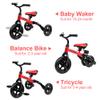YGJT 3 in 1 Tricycle for Toddlers Age 2-5 Years Old, Folding Kids Balance Bike with Adjustable Seat and Removable Pedal, Toddler Bike Ride-on Toys for Infant, Gifts for Baby Boys Girls Birthday(Red) view 4