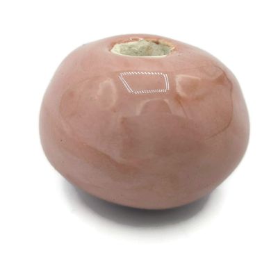 1Pc Handmade Extra Large Round Beads, 7 mm Hole, Ceramic Craft Supplies for Macrame (30 mm, Coral Pink)
