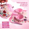 D-FantiX Kids Tea Set for Little Girls, 15Pcs Pink Tin Tea Party Set for Toddlers Afternoon Tea Time Playset with Metal Teapots Tea Cups Play Dishes Princess Toys Gifts with Carry Case view 3