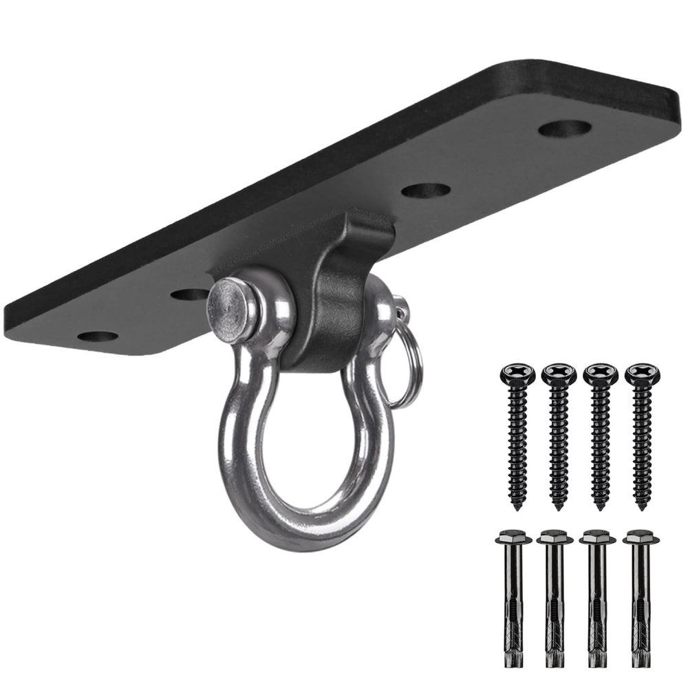 Dolibest Ceiling Mount Swing Hanger Heavy Duty Swing Set Hook for Porch Swing Hammock Chair Yoga Silk Suspension Straps Gymnastic Ring, Wall Anchor for Resistance Bands (900LB)