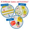 Hand2Mind Telling Time Basics Center Kit - Learn to Tell Time Activity Set with Analog Classroom Clock for Kids, Yellow view 2