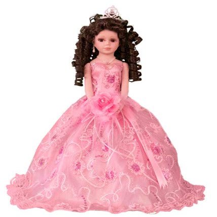 18 Quinceaera Last Doll with Umbrella Dress Stand  ltima Mueca Mis Quince Aos Keepsake, Traditional Hispanic Sweet 15 Doll, Ceremony & Table Centerpiece, Fully Accessorized KK18725-3 (Pink)