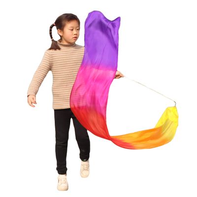 Winged Sirenny Youth Silk Ribbon Dancer Wand, Church Worship & Praise Adoration Dance Flag Banner, Juggling Play Silk Streamer with Rods (71" Glamour)