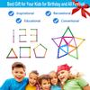 Beicarin 204 Pcs Magnetic Building Sticks Blocks Toys, 2.3" Length Magnet Educational Stacking Toys Set for Kids and Adult, STEM Building Toy 3D Non-Magnetic Balls with Storage Bag view 3