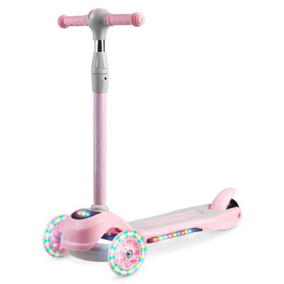 PIKO Ricokids Children's LED Scooter City Scooter 3 Wheels Pink