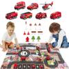 Dwi Dowellin Airplane Toy with Fire Truck Cars and Play Mat,Plane with Lights and Sounds for 3 + Years Old Boys and Girls view 4