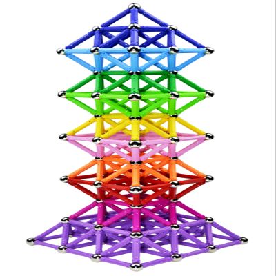 150Pcs Magnetic Building Sticks Blocks Toys, 2.3" Length Magnet Educational Toys Set for Kids and Adult, STEM Building Toy 3D Non-Magnetic Balls with Storage Bag