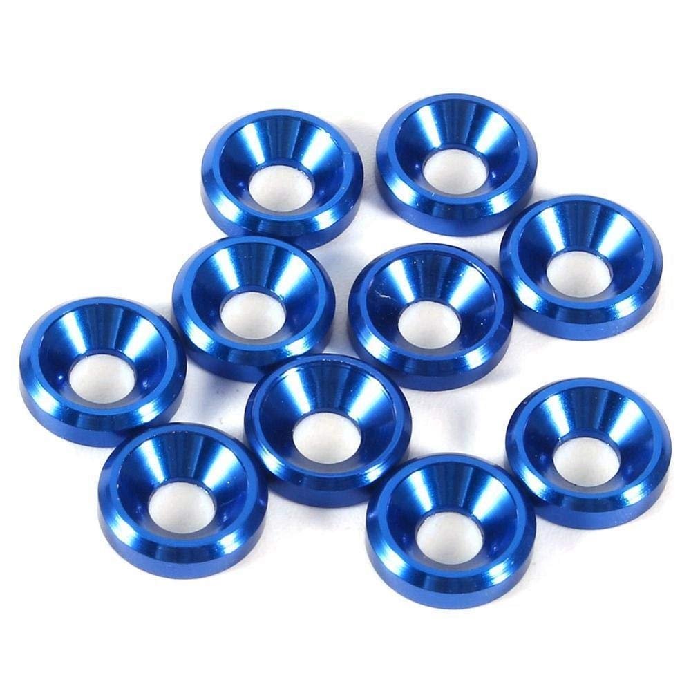 10Pcs M3/M4/M5 Aluminum Alloy Colorful Countersunk Head O Ring Washer Gasket Anodized Joint Backup Ring For FPV RC Car Fitting DUO ER (Color : Royal Blue, Inner Diameter : M5)