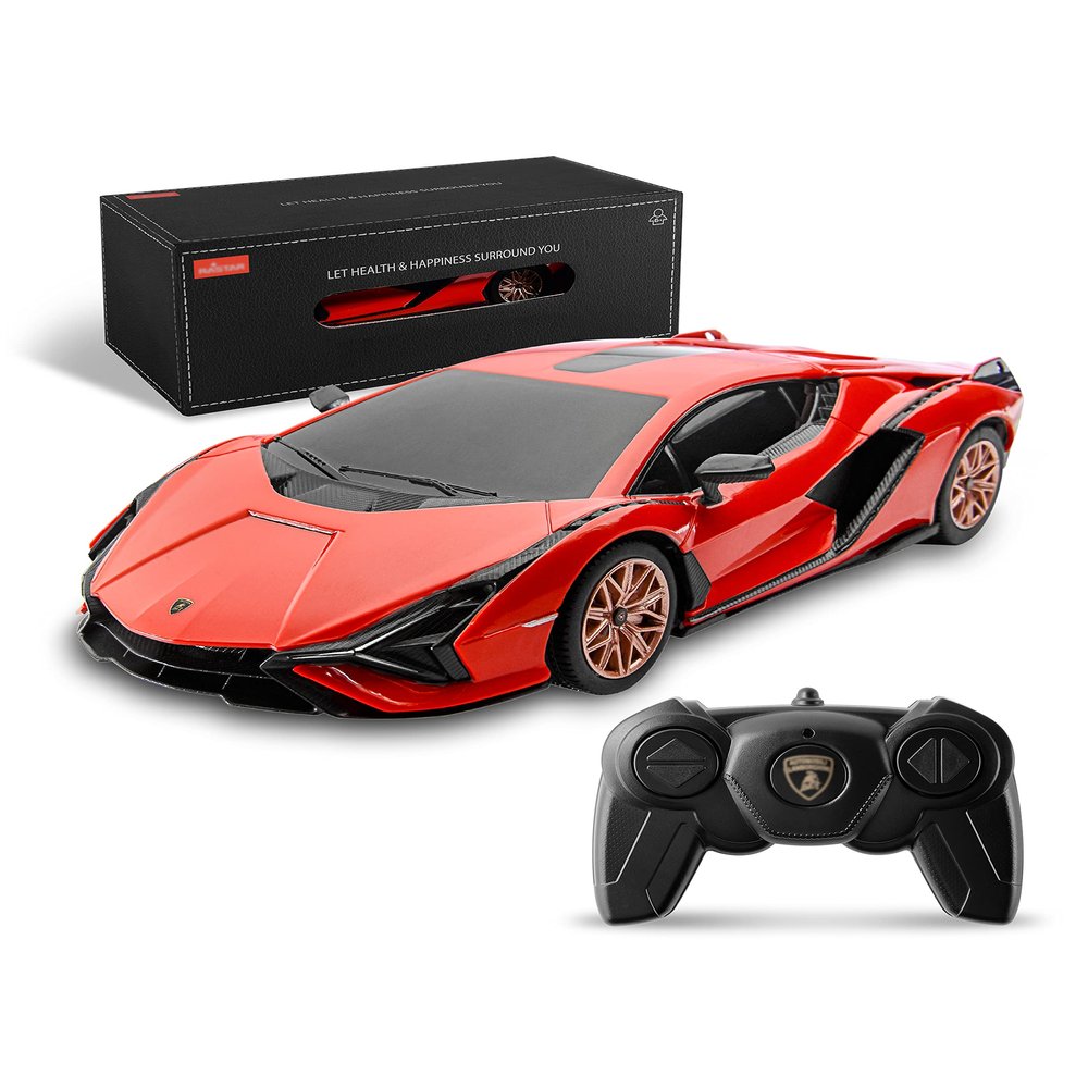 BEZGAR Remote Control Cars - 1:24 Scale Officially Licensed RC Series Lambo Sin FKP 37, Electric Sport Racing Hobby Toy Car Model Vehicle for Boys and Girls Teens and Adults Gift (Red)