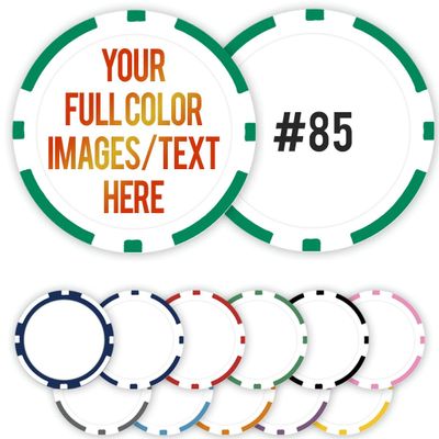 DA VINCI Custom Poker Chips with sequential numbering - 100 Full Color 11.5 Gram Poker Chips
