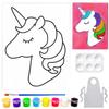 11 x 14 Canvas Painting Kit | Custom Unicorn Rainbow Theme Pre Drawn Stretched Canvas Kit | Birthday Gift | Kids Adults Paint Party Favor | DIY PARTY KIT view 1