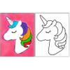 11 x 14 Canvas Painting Kit | Custom Unicorn Rainbow Theme Pre Drawn Stretched Canvas Kit | Birthday Gift | Kids Adults Paint Party Favor | DIY PARTY KIT view 2