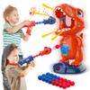 EagleStone Movable Dinosaur Shooting Toys for Kids Games with 2 Air Pump Gun, Party Toys with Score Record, LED & Sound, 48 Foam Balls Electronic Target Practice Gift for Boys and Girls view 1