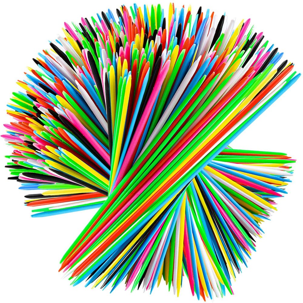 Pick Up Sticks - 240 Pieces Classic Pickup Sticks Retro Toys with 1 Black Bag for Family Fun Game Present