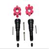 Harden Steel #45 Front Or Rear CVD Joint + Aluminum Wheel Hub Hex For Traxxas X Maxx 8S - 10Pc Set Red view 1