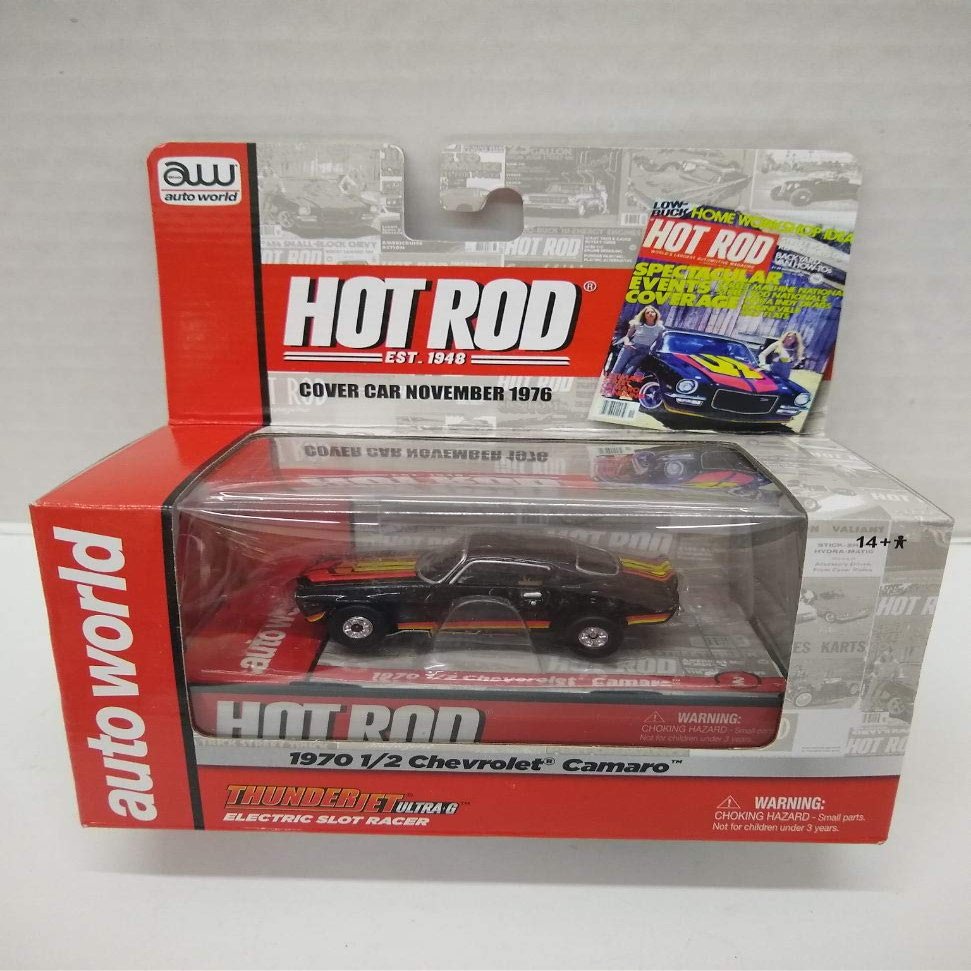 Auto World SC254 Hot Rod Magazine 1970 1/2 Camaro HO Scale Electric Slot Car - Black