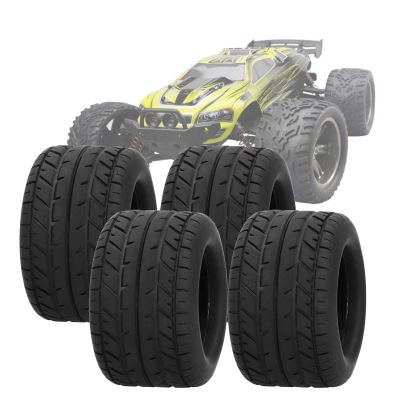 4pcs 115mm Wheel Rim Tires, Rubber Plastic Black Truck Tires, RC Car Tires, Wheels Replacement for ZD Racing 1/10 RC Car Model