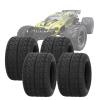 4pcs 115mm Wheel Rim Tires, Rubber Plastic Black Truck Tires, RC Car Tires, Wheels Replacement for ZD Racing 1/10 RC Car Model view 1